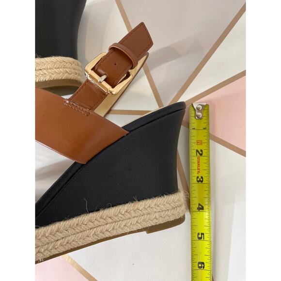Liz Claiborne Women's Marley Cognac Multi Espadrille Wedge Strap Sandals Sz 8.5 - Picture 4 of 6